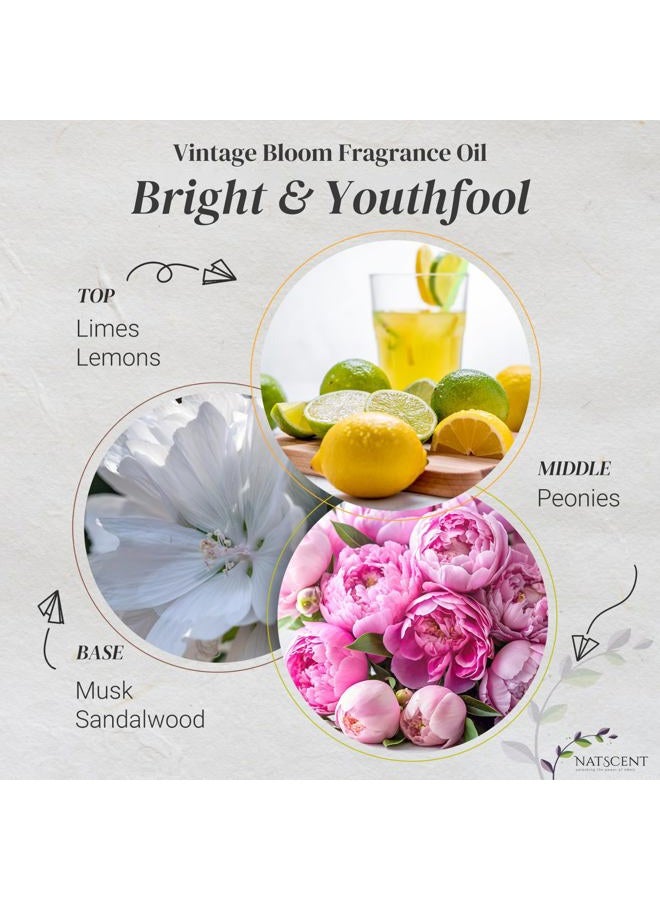 Natscent Vintage Bloom 4oz Essential Oil for Dynamo Diffusers - Nature-derived Floral Scent, IFRA Certified, Aromatherapy - Image 3