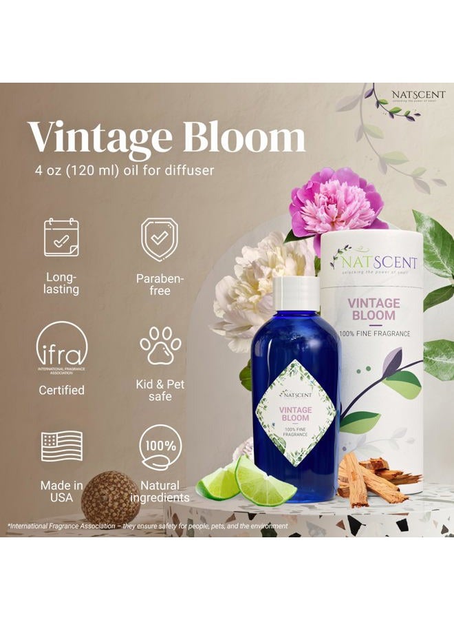 Natscent Vintage Bloom 4oz Essential Oil for Dynamo Diffusers - Nature-derived Floral Scent, IFRA Certified, Aromatherapy - Image 2