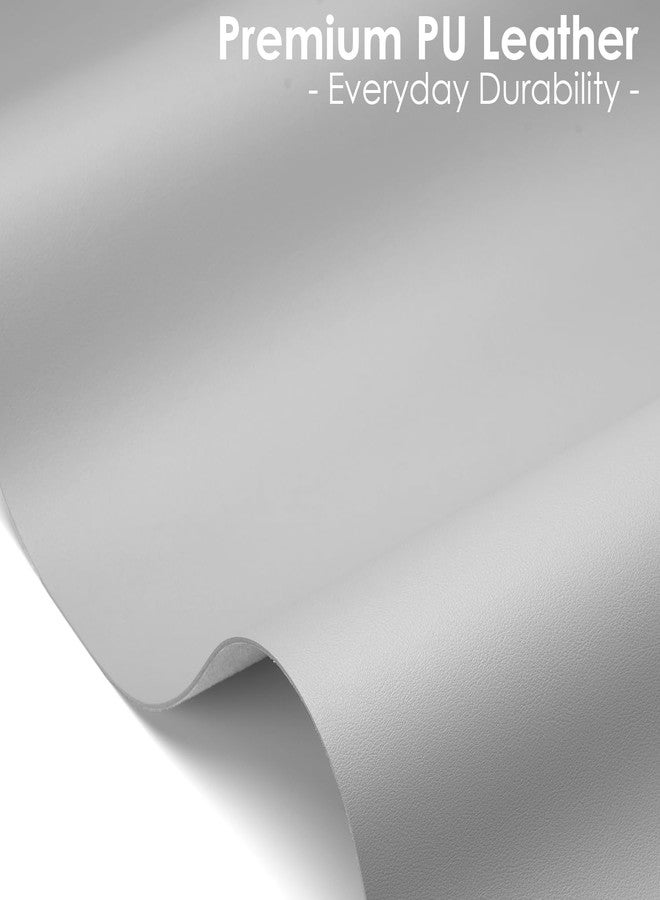 WAYBER Leather Desk Pad Protector, Waterproof Mouse Pad, PU Desk Mat, Office Desk Cover, Desk Writing Mat for Office/Home/Work/Cubicle (Light Gray) 23.7x13.8 in - Image 3