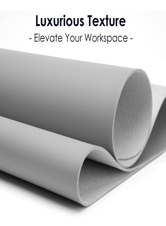 WAYBER Leather Desk Pad Protector, Waterproof Mouse Pad, PU Desk Mat, Office Desk Cover, Desk Writing Mat for Office/Home/Work/Cubicle (Light Gray) 23.7x13.8 in - Image 4