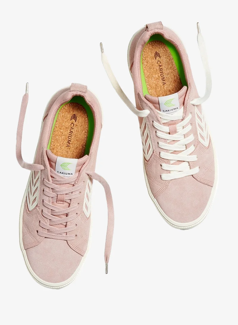 Cariuma  CATIBA PRO Low Rose Suede and Canvas Ivory Logo Sneaker  | Best Price UAE