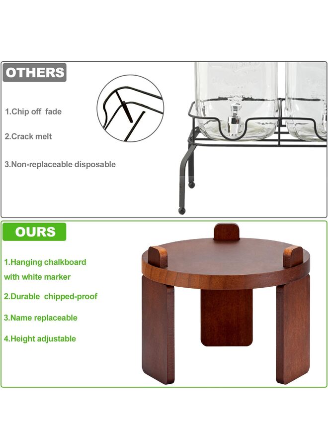 موزع مشروبات زجاجي مع حامل خشبي، موزع مشروبات سعة 4 لتر للثلاجة مع صنبور مانع للتسرب من الفولاذ المقاوم للصدأ وغطاء خشبي، موزع مشروبات لحفلات الحليب - Image 4