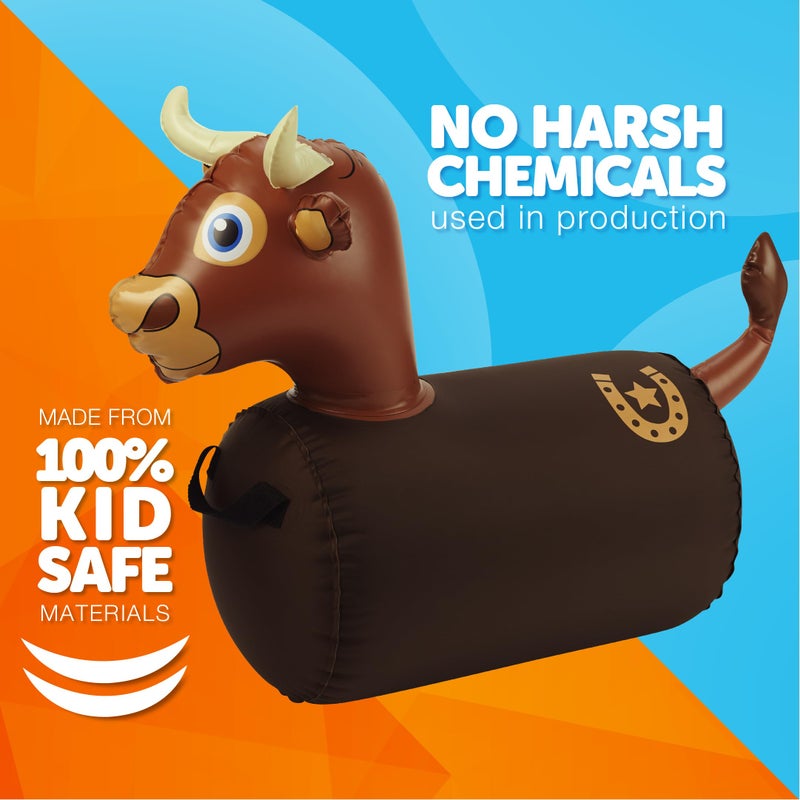 Waddle Hip Hopper Inflatable Hopping Animal Bouncer Brown Bull, Ages 2 and Up, Supports Up to 85 Pounds - Image 4