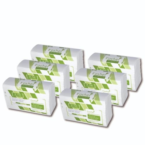 Kosher Multi Fold Paper Tissue/Restroom Towel - M fold Towel - 150 Sheets X Pack of 6 (Total 900 Sheets) | Strong and High Absorption Washroom Towel | Dispenser Friendly - Image 1