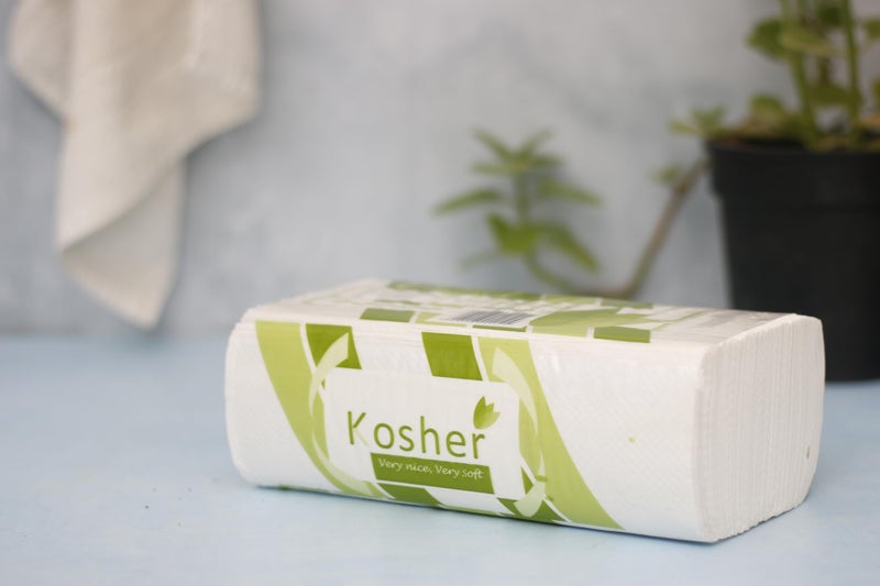 Kosher Multi Fold Paper Tissue/Restroom Towel - M fold Towel - 150 Sheets X Pack of 6 (Total 900 Sheets) | Strong and High Absorption Washroom Towel | Dispenser Friendly - Image 3