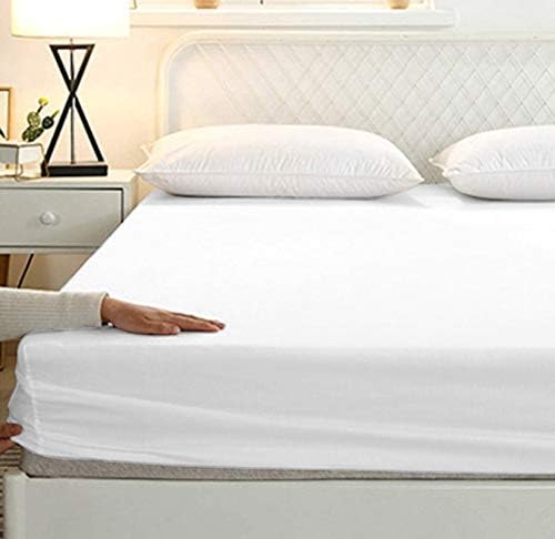 BALAJI EXPORT 1000 Thread Count Fully Elastic Fitted Bedsheets 8inch Deep Pocket Snug Fit 100 Egyptian Cotton All Around Elastic Fitted Bedsheets 3 PC Set King Sizee White Solid