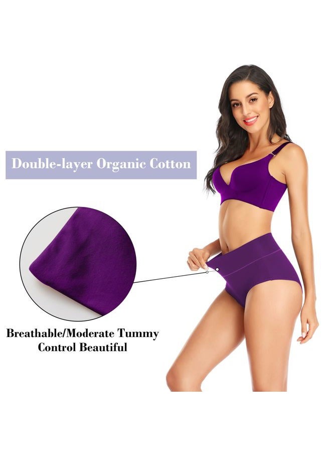 Ceseboo Womens Underwear, Plus Size High Waisted Cotton Underwear No Muffin Top Briefs Breathable Ladies Panties - Image 3