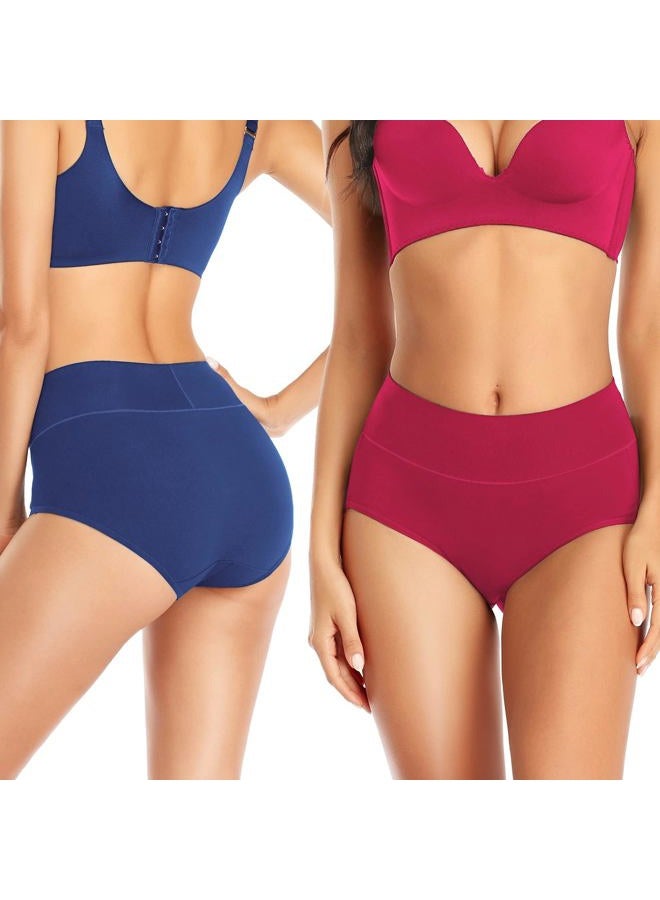 Ceseboo Womens Underwear, Plus Size High Waisted Cotton Underwear No Muffin Top Briefs Breathable Ladies Panties - Image 2
