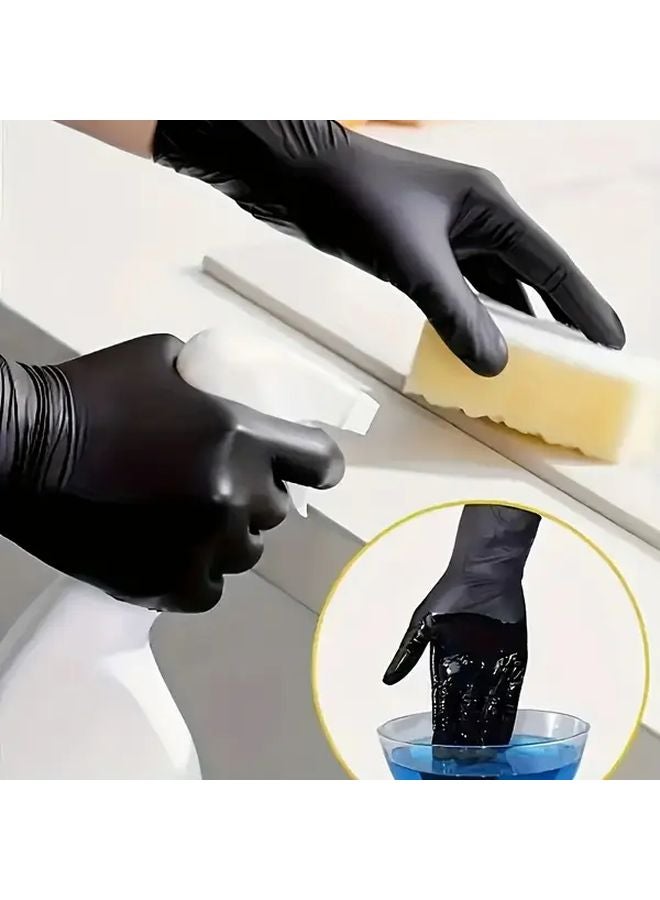 Black Powder Free Nitrile Gloves Disposable Household Ambidextrous Size M 40pcs - Image 5