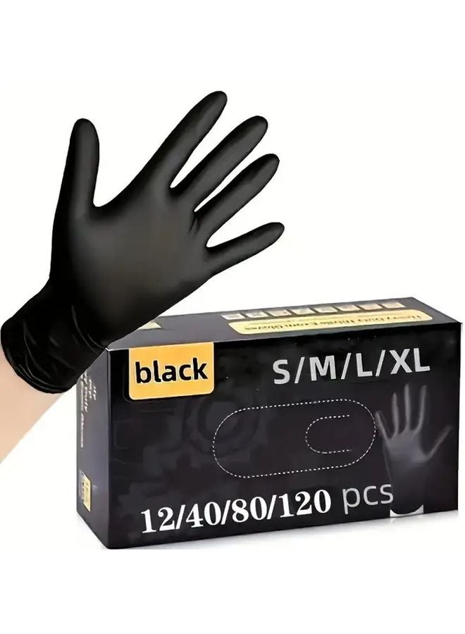 Black Powder Free Nitrile Gloves Disposable Household Ambidextrous Size M 40pcs - Image 2