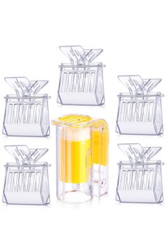 Y&D 5 Pieces Plastic Bee Queen Clips Transparent Cages with Marking Bottle for Beekeepers Mark Tool(1 pcs Marker +5 Clip)  - Image 1