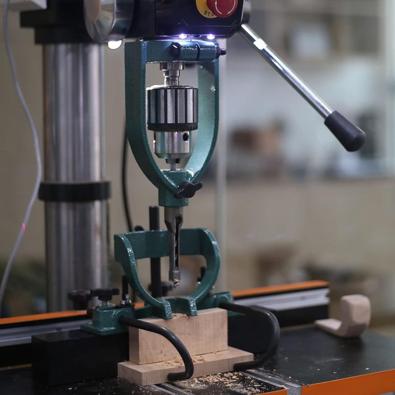 BMTURNING Mortising Machine, Tenon Tools Mortising Attachment for Drill Press and Woodworking Mortise, Bench Drill Locator Set for Mortiser Circles/Square Hole Chisel Drilling Machine Mortise Machine. - Image 3