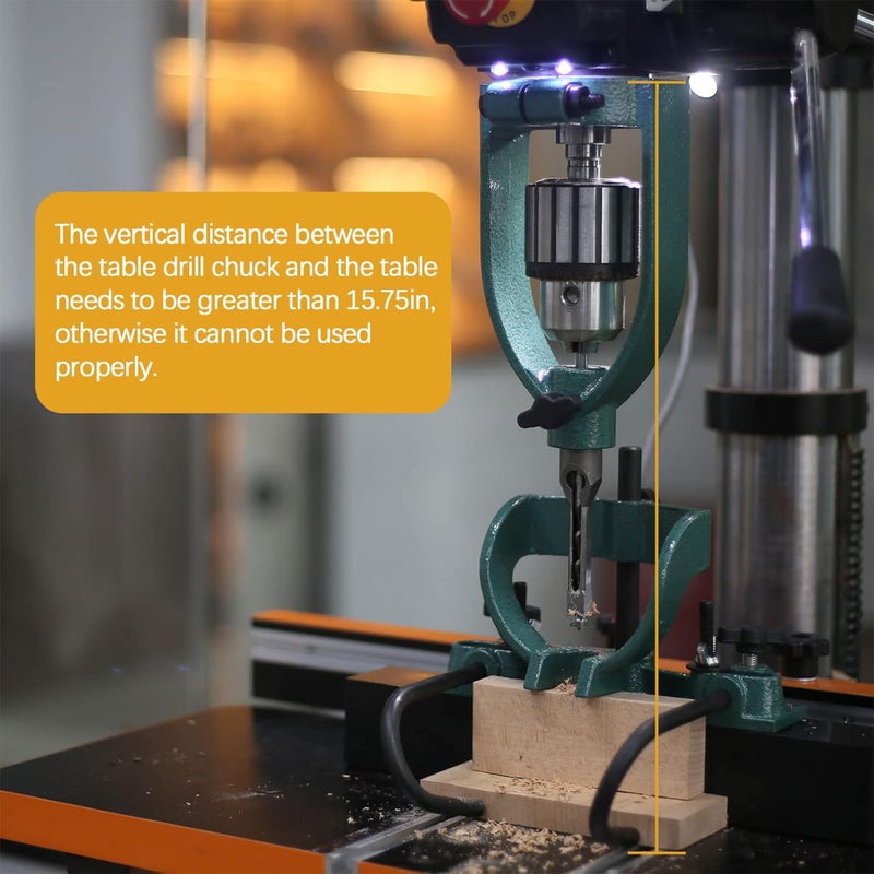 BMTURNING Mortising Machine, Tenon Tools Mortising Attachment for Drill Press and Woodworking Mortise, Bench Drill Locator Set for Mortiser Circles/Square Hole Chisel Drilling Machine Mortise Machine. - Image 5