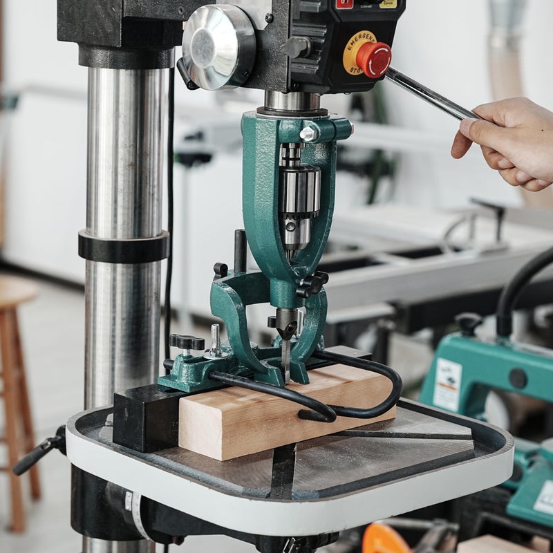 BMTURNING Mortising Machine, Tenon Tools Mortising Attachment for Drill Press and Woodworking Mortise, Bench Drill Locator Set for Mortiser Circles/Square Hole Chisel Drilling Machine Mortise Machine. - Image 4
