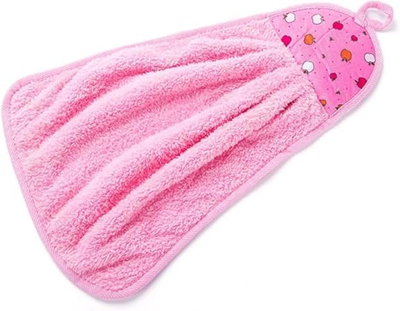 Wishbone Microfiber Hand Towel with Hanging Loop | Soft & Quick-Dry Sink Towel | Wash Basin Hanging Hand Towel for Bathroom, Kitchen & Home | Absorbent & Durable | Pink Color (1) - Image 1