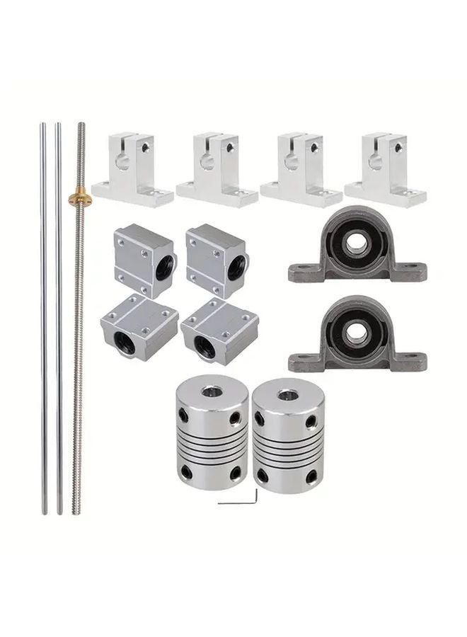 Gray 8mm Horizontal T8 Dual Rail Screw Set 500mm - Image 1