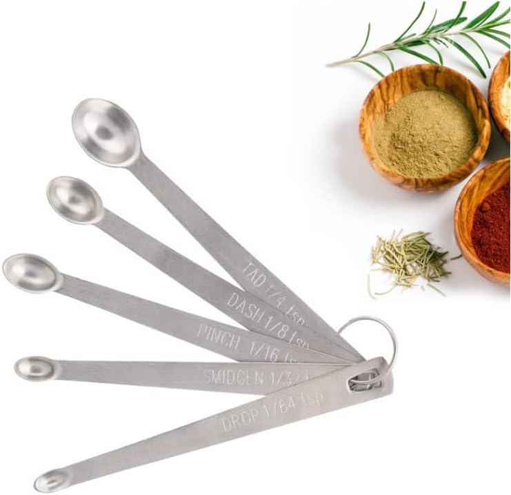 LIUSM Mini Measuring Spoons Set,Stainless Steel Measuring Spoons Set (Set of 5) - Image 3