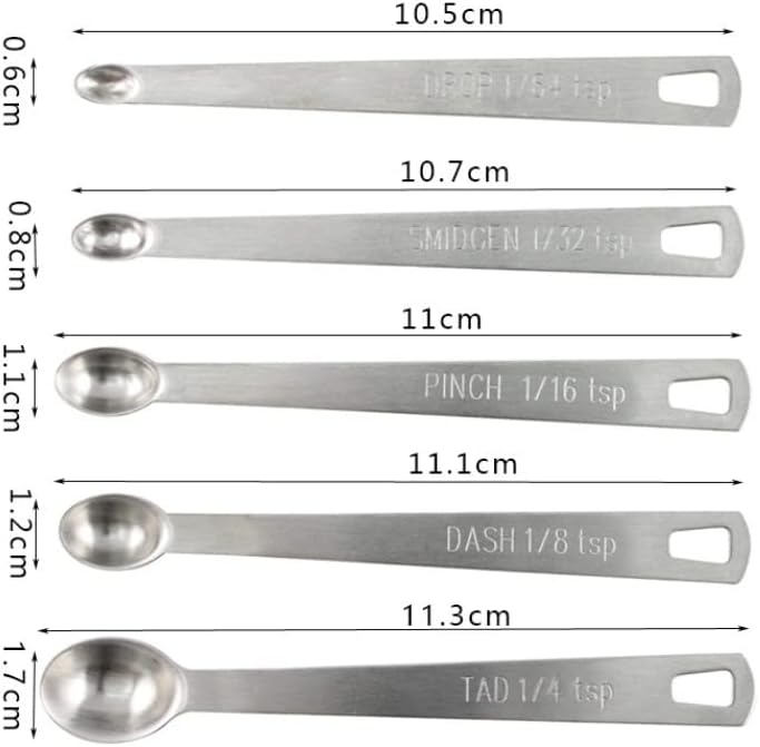 LIUSM Mini Measuring Spoons Set,Stainless Steel Measuring Spoons Set (Set of 5) - Image 4