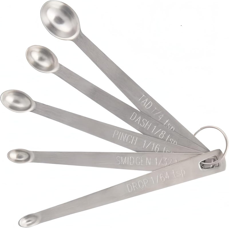 LIUSM Mini Measuring Spoons Set,Stainless Steel Measuring Spoons Set (Set of 5) - Image 1