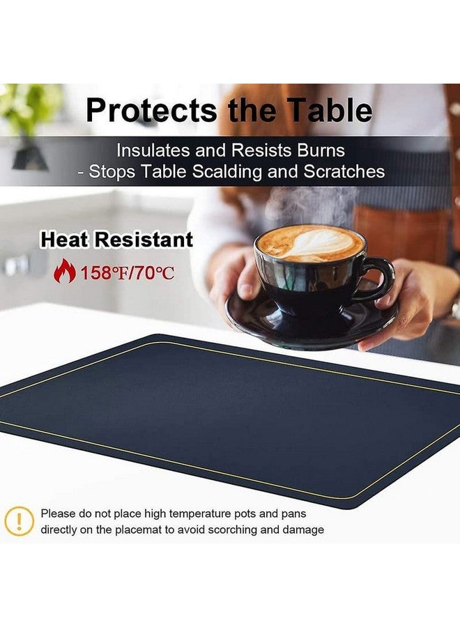 Palshiv Leather Placemats Set of 6, Waterproof Wipeable Washable Indoor Placemats for Dining Table Home Kitchen Dinner, Elegant Rectangle Placemats, Easy Clean Table Mats Size 45x30 cm - Image 4