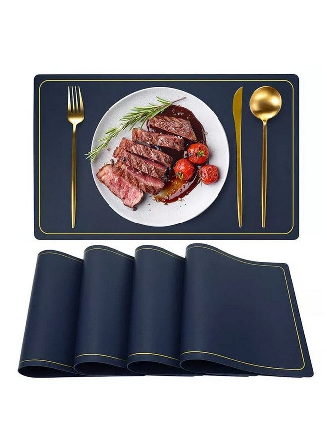 Palshiv Leather Placemats Set of 6, Waterproof Wipeable Washable Indoor Placemats for Dining Table Home Kitchen Dinner, Elegant Rectangle Placemats, Easy Clean Table Mats Size 45x30 cm - Image 1