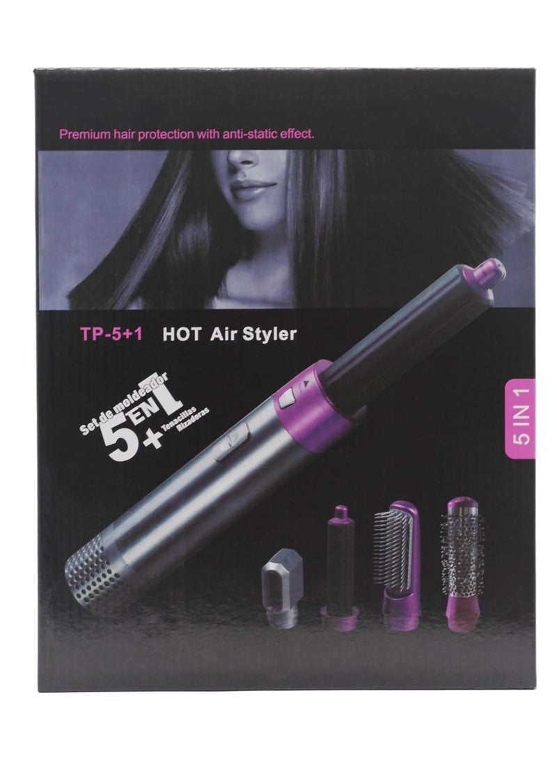 5 in 1 Electric Hair Brush for Curling Rollers, Hair Straightener, Straightening, Curling, Drying, Massage Combing, Hair Care - Image 1