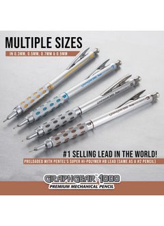 Pentel Graphgear 1000 Mechanical Pencil (0.5Mm) Black Barrel 1 Each (Pg1015A) Metallic Grey  - Image 3