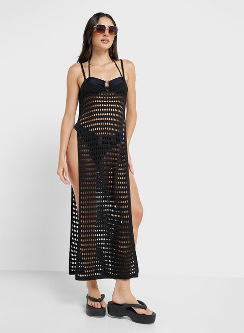 Crochet Beach Coverup With Scoop Back