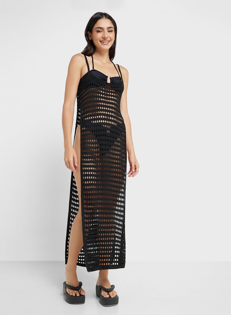 Ginger Crochet Beach Coverup With Scoop Back  - Image 4