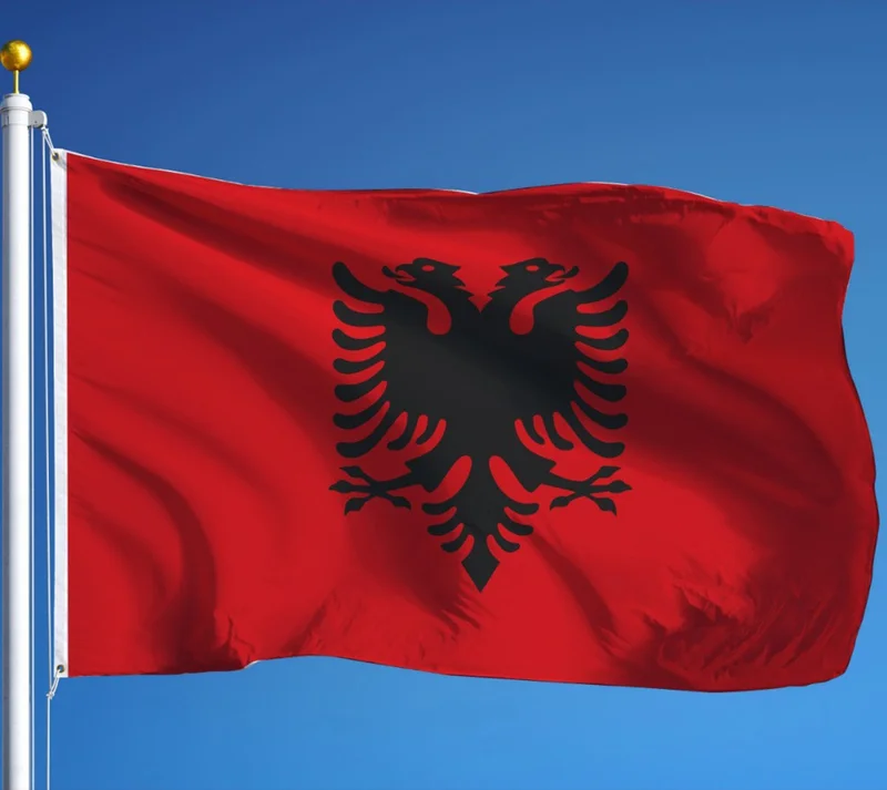 زد سي بايراك ZC Flag Albania National Send Flag Raschel Digital Printing 100 x 150 cm