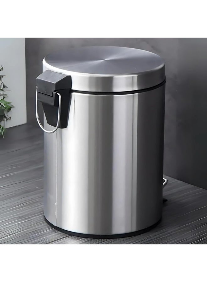 AKC Step compost Bin - Glossy Stainless Steel Finish - Groove Pedal - Suitable For Bathrooms, Kitchens & Homes - 7 Liters - Image 3