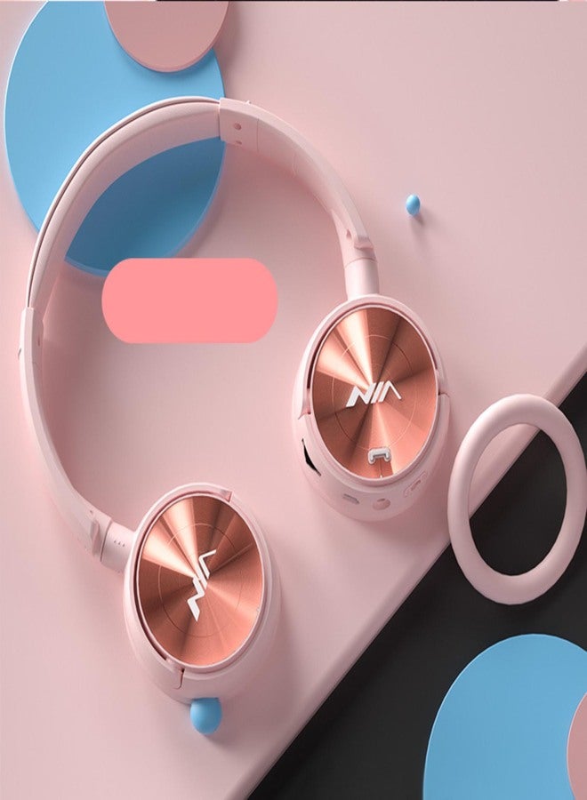 NIA Q2 Foldable On Ear Headset Wireless Bluetooth Headphones 3.5mm AUX IN Music Earphone TF Card MP3 Player FM Radio with Microphone APP Control - Image 2