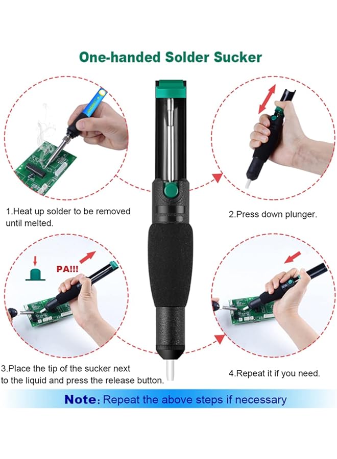erorex Electric Soldering Iron Kit 90W 220V Soldering Gun Lcd Digital Adjustable Temperature Soldering Iron With Tool Kit Multimeter Desoldeirng Pump Soldering Iron Tips Tin Pen Welding Tool Eu - Image 5
