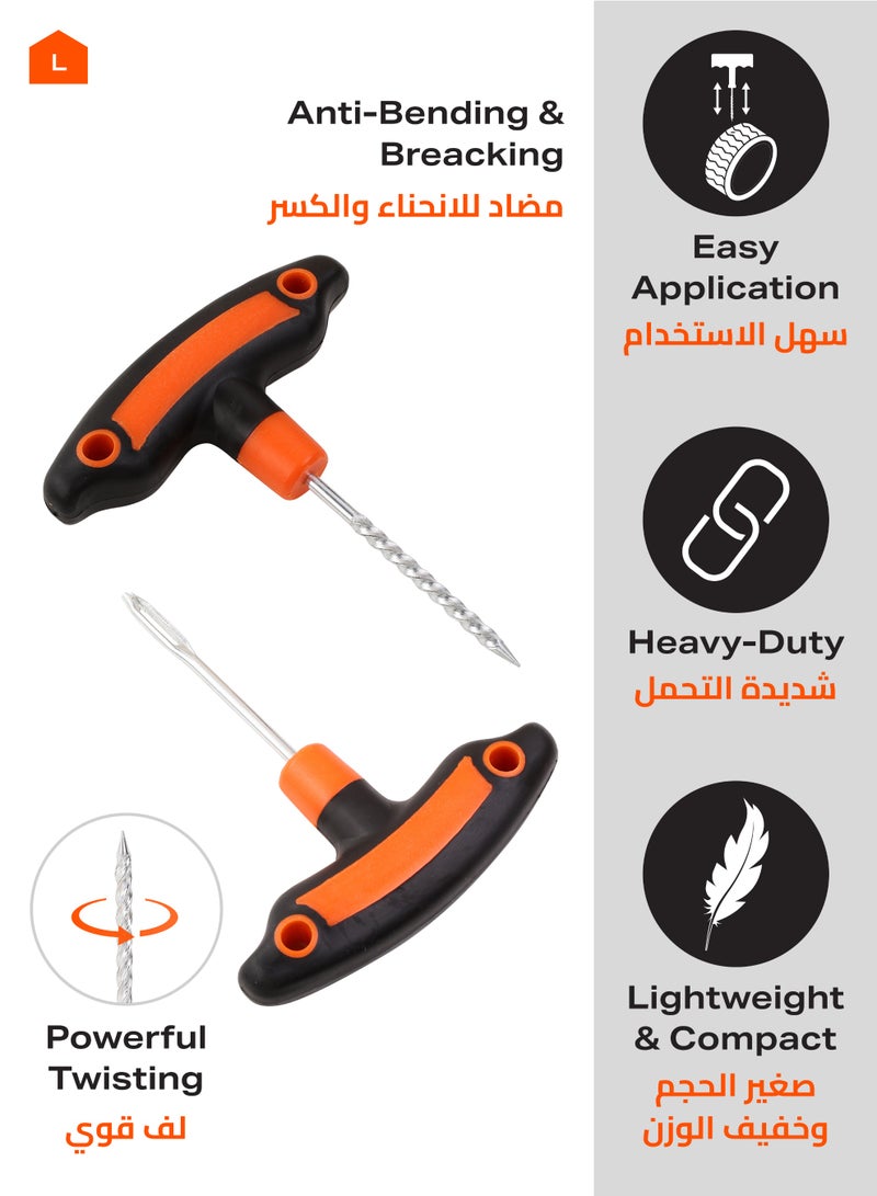 LAWAZIM Plastic Handle Tire Plug Repair Tools - 2 Piece - T-Handle Tire Repair Kit with Spiral Reamer and Split Eye Insertion Tool - for Tubeless Tire Puncture Repair on Cars, Bikes, and Motorcycles - Image 4