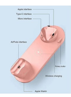 Generic Pink Wireless Charging Stand for Apple Watch, iPhone 13/12/11/11 Pro/11 Pro Max/X/XS/XR, Samsung S20/S10, and Other Qi-Compatible Phones: Docking Station  - Image 2
