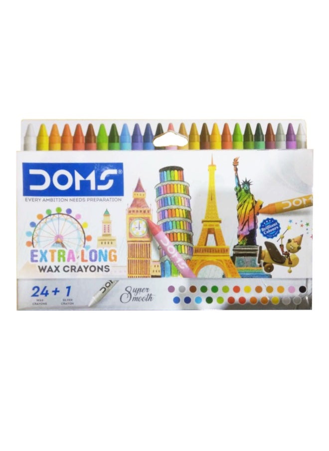 DOMS 24-Piece Wax Crayons Multicolour 