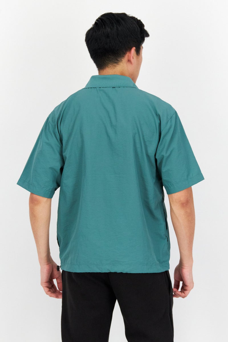 FILA Men Sportswear Fit Brand Logo Training Polo Shirt, Sage Green - Image 3