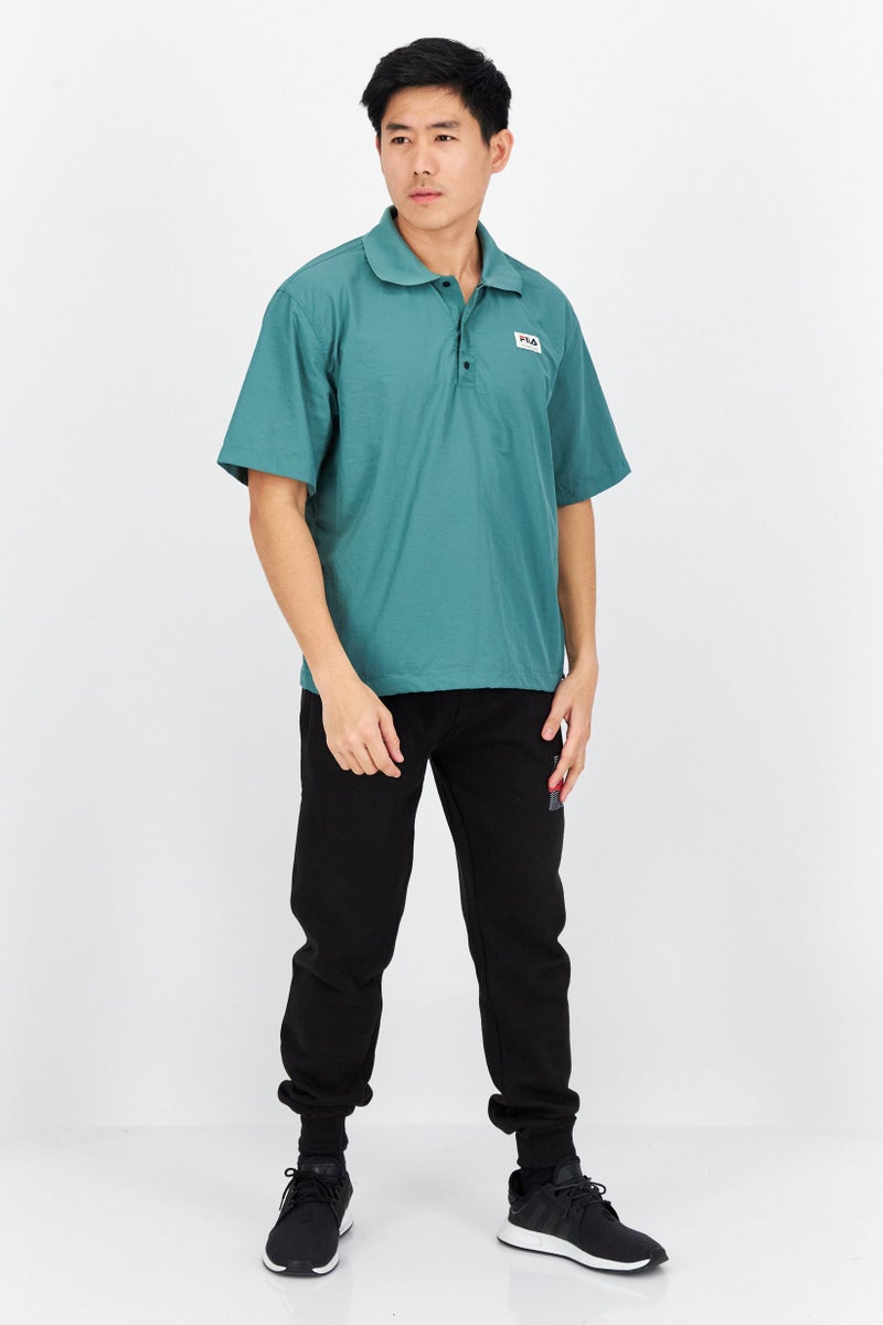 FILA Men Sportswear Fit Brand Logo Training Polo Shirt, Sage Green - Image 2