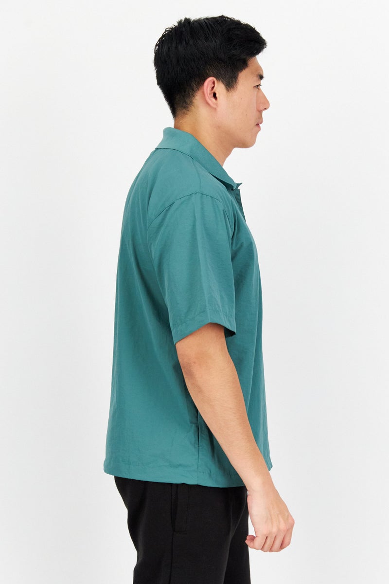 FILA Men Sportswear Fit Brand Logo Training Polo Shirt, Sage Green - Image 4