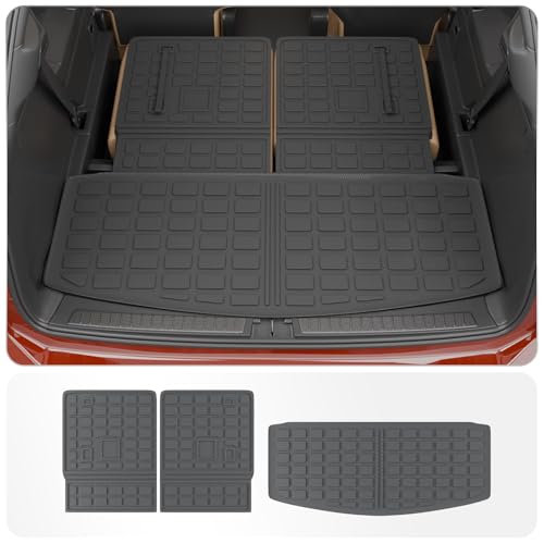 Thinzyou Cargo Mat Compatible with 2020-2025 Ford Explorer Trunk Mat Cargo Liner Seat Back Cover Protector TPE All Weather Trunk Liners 2024 Explorer Accessories (Trunk Mat + Backrest Mats) - Image 1
