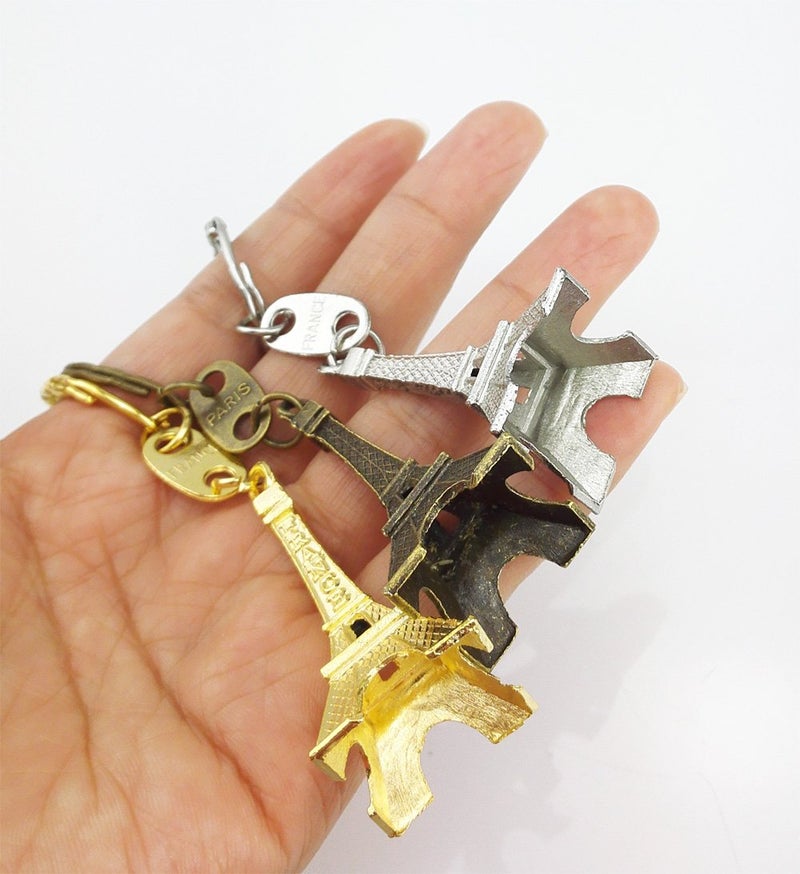 Yueton yueton Pack of 12 Cute Adornment Mini Eiffel Tower French Souvenir Paris Keychain Retro Key Holder Metal Split Key Ring (3 Different Color)  - Image 4