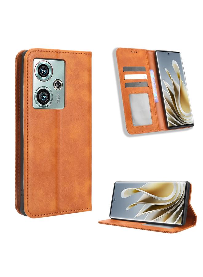 The Bros Case For ZTE nubia Z50 Magnetic Buckle Retro Texture Leather Phone Case