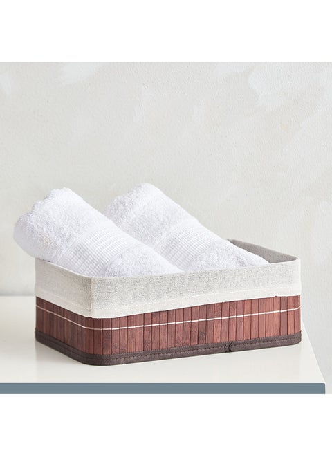 Knock Down Bamboo Collapsible Medium Storage Basket 29 x 10 x 19 cm