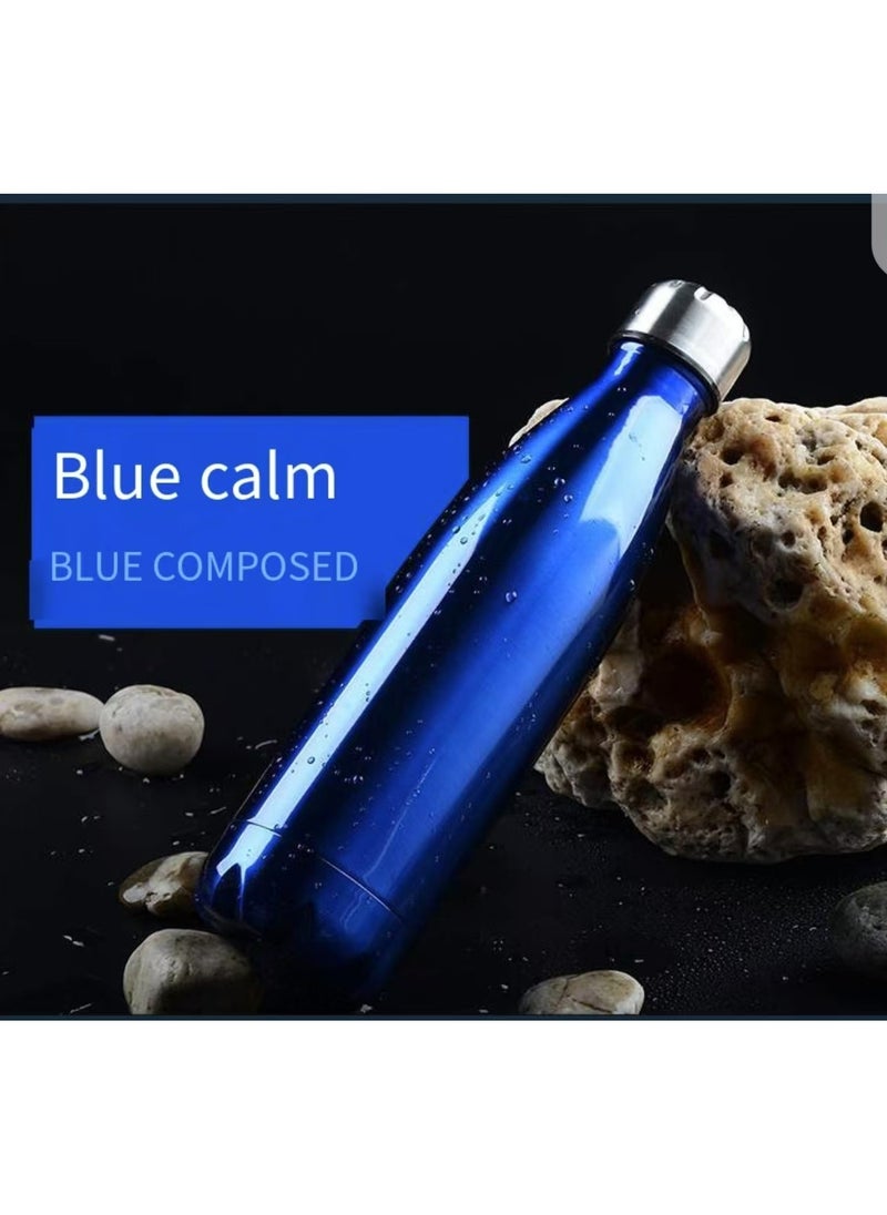 New stainless steel double-layer deep blue insulated water bottle 500ml - pzsku/ZAD40467328973973E7B2Z/45/_/1731729204/aaa447df-8a7a-4e9f-a7f9-c1d6e75b6159