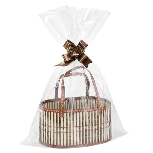 MADHOLLY 4Set Large Sturdy Bamboo Baskets for Gifts Empty - Hold 15 lbs Each, Easy to Assemble, Rustic Gifts Wrapping Basket Kit for Graduations/ Mother's Day/ Birthdays/ Baby Shower/ Wedding/ Housewarming - Image 1