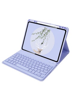 Generic Suitable For IPad 10.2 Keyboard Protective Cover Pro11 Round Key Cap Air5 Right Slot Wonderful Control Keyboard Cover 10 Generation-Color:Purple + Purple Full Color Keyboard-Product Type:ipad Pro 11/Air4 /Air5 10.9/Air11 2024  - Image 1
