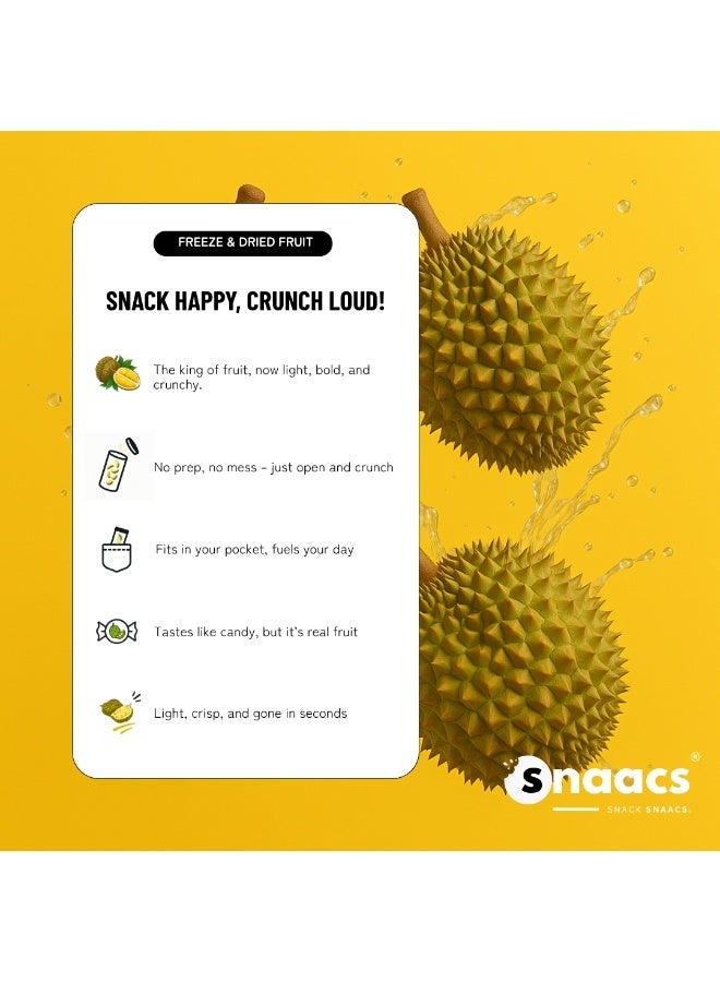 سناكس SNAACS دوريان فاخر مجفف بالتجميد | بدون سكر مضاف | وجبة خفيفة من الفاكهة الاستوائية المقرمشة - 113 غرام | 4 أونصة - Image 4