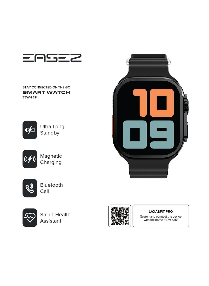 2.19” HD Screen Unisex Smart Watch With Smart Health Tracking, IP67 Water resistance, Bluetooth 5.3, Magnetic Charging (Black)