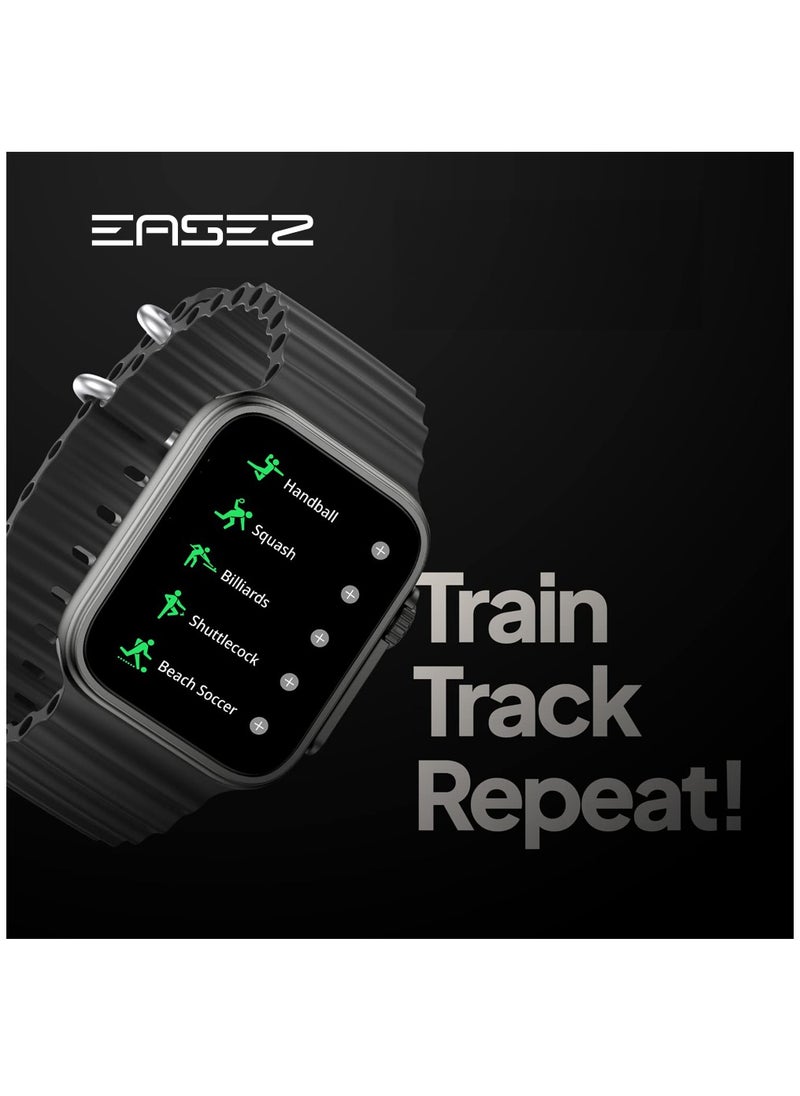 2.19” HD Screen Unisex Smart Watch With Smart Health Tracking, IP67 Water resistance, Bluetooth 5.3, Magnetic Charging (Black)