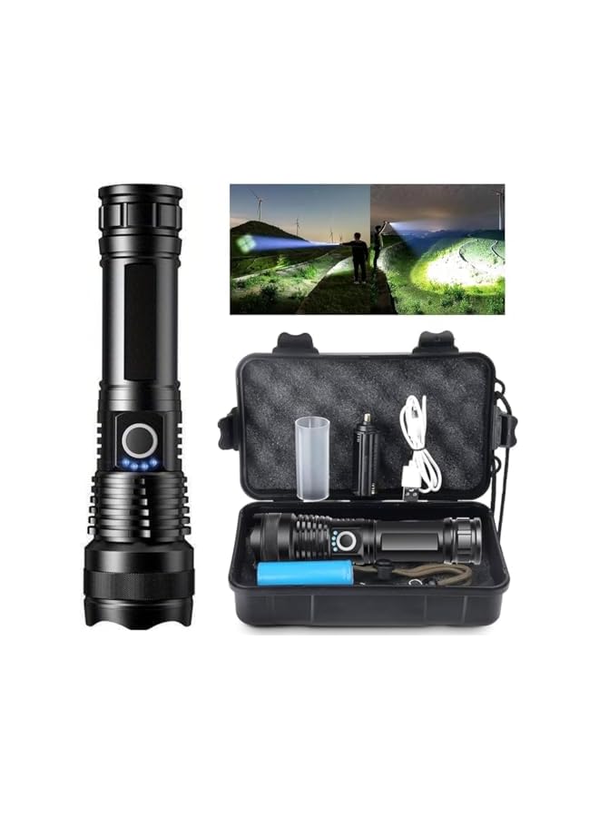 PROMASS Flashlights Rechargeable LED High Lumens, 150000 Lumens Super Bright Tactical Handheld Flash Light, Powerful Emergency Linternas, Zoomable, Waterproof, Long Lasting, for Hiking Camping Gift  - Image 2